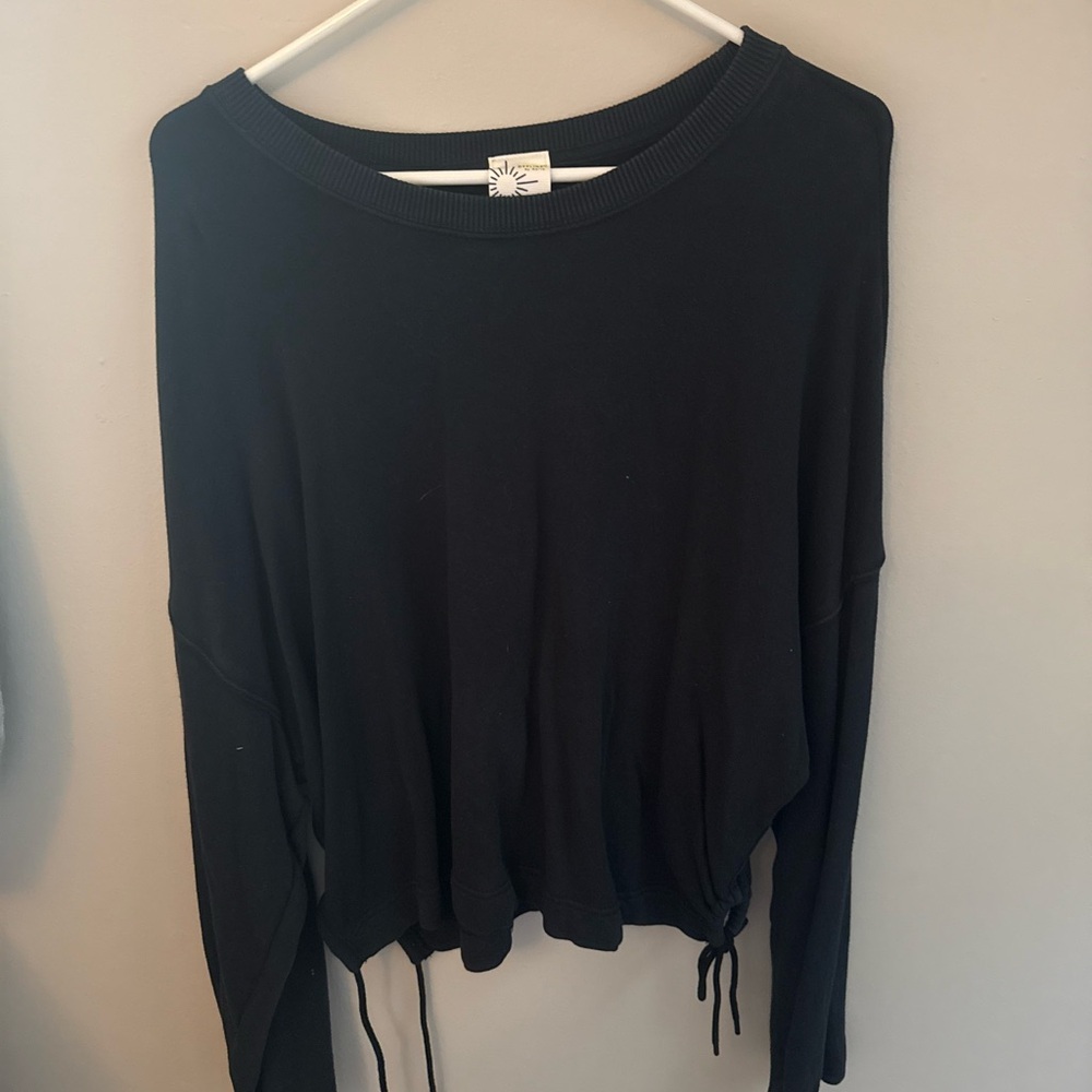 Aerie Black Long Sleeve Sweatshirt with Side Ties